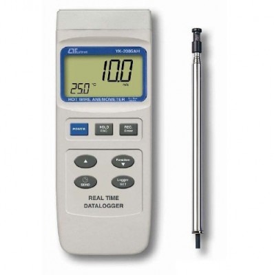 Anemómetro de hilo caliente con registro de datos + flujo de aire YK-2005AH