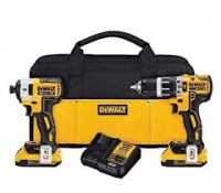 Combo Taladro DEWALT DCD796 + Atornillador de Impacto DCF887 + bolsa de lona + 2 baterias + cargador